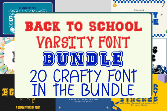 Back to School Varsity Bundle Typeface for Makers
