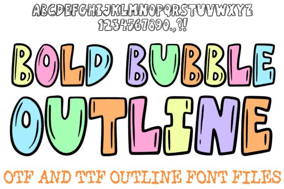 Bold Bubble Outline Font for Small Business Branding