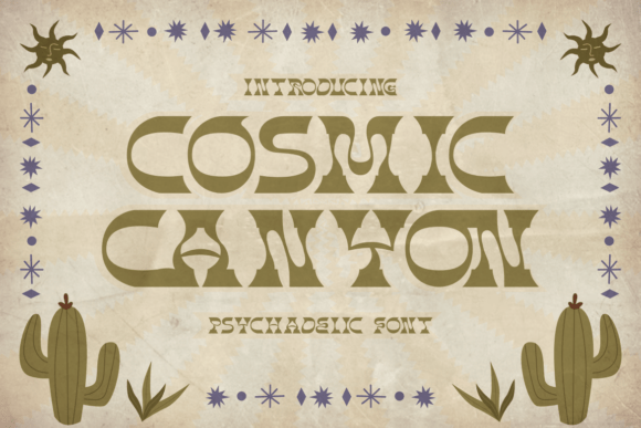 Cosmic Canyon: A Psychedelic Display Font for Retro Editorial Design