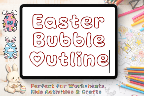 Easter Bubble Outline Font for Web Design