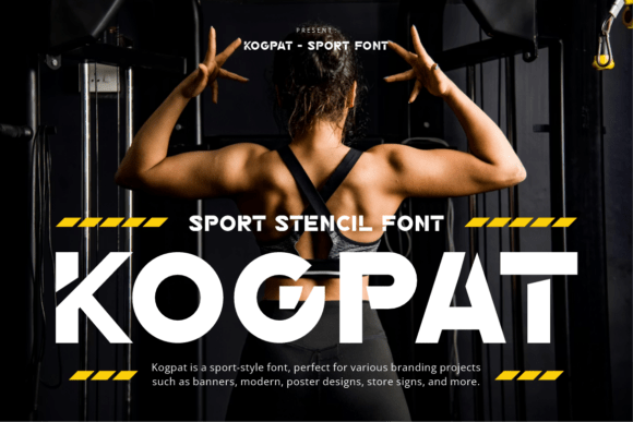 Kogpat: The Bold Sport Stencil Font for Makers
